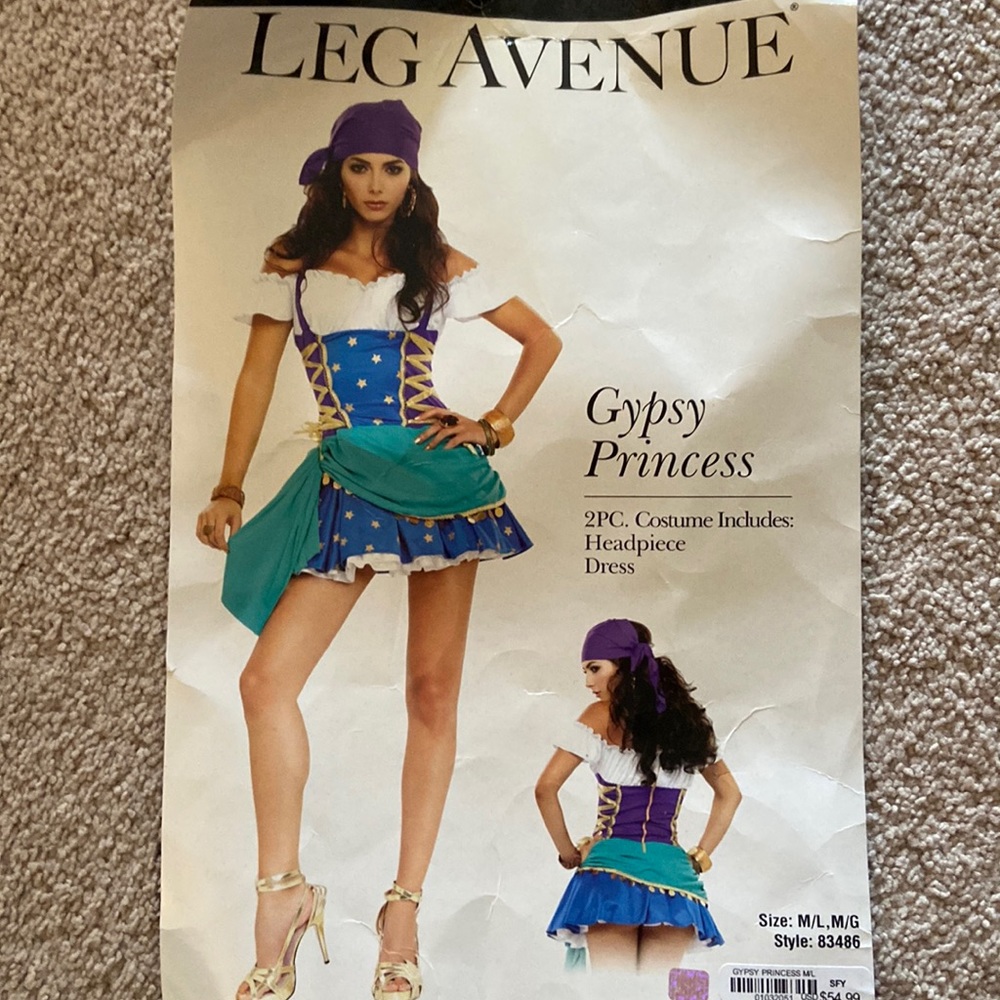 Leg Avenue Blue and Green Gypsy Princess Dress